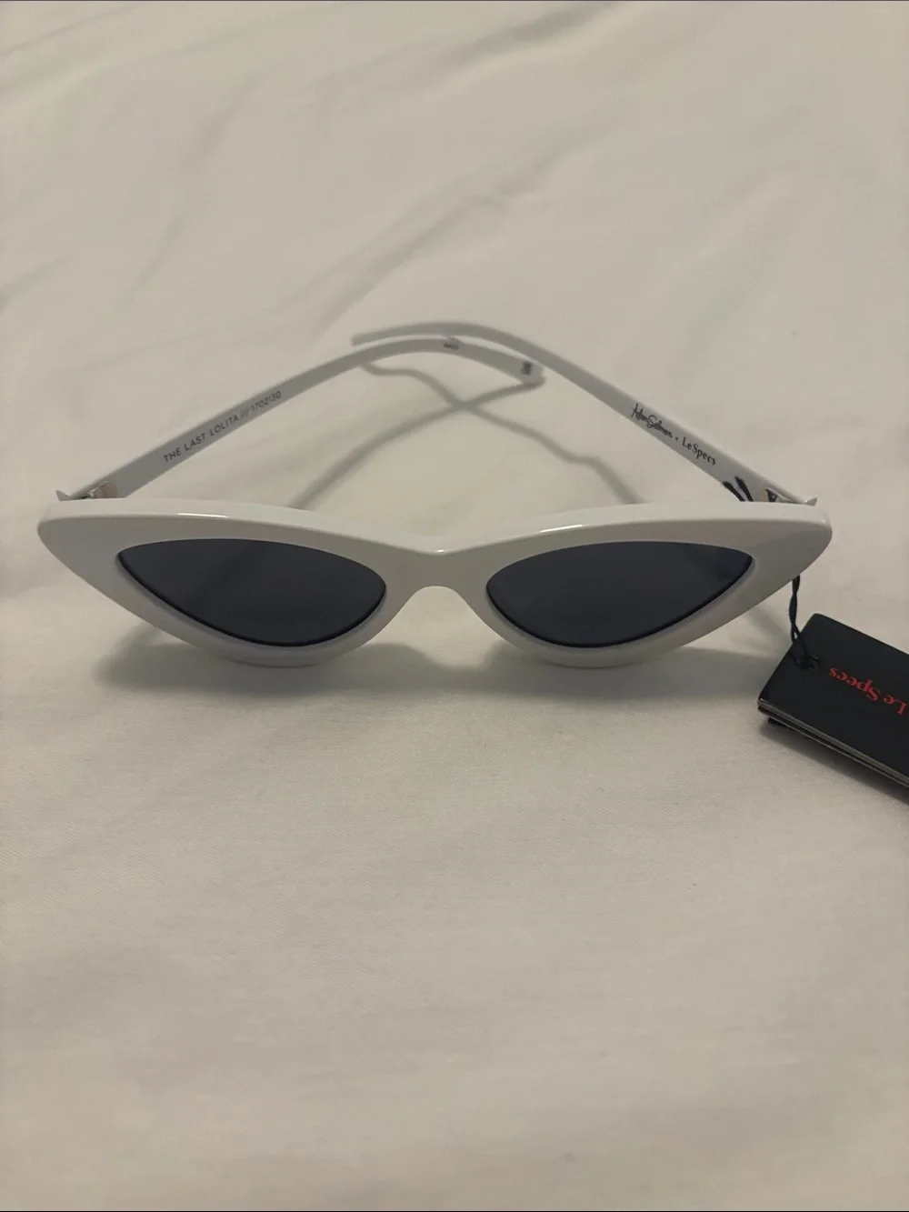 Adam Selman X Le Specs The Last Lolita White  Sunglasses Cat eye designer NWT